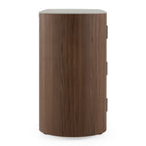 Chelton - Contemporary White Ceramic & Walnut 3-Drawer Dresser - View Image 1