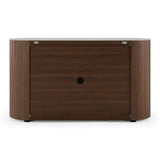 Chelton - Contemporary White Ceramic & Walnut 3-Drawer Dresser - View Image 1