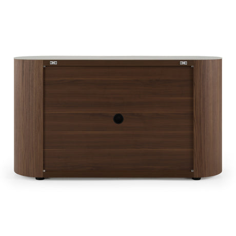 Chelton - Contemporary White Ceramic & Walnut 3-Drawer Dresser - View Image 1