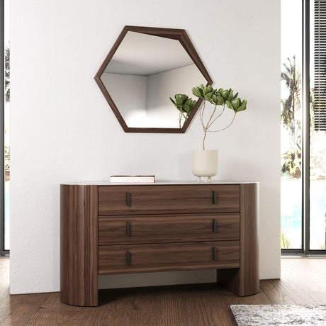 Modrest Chelton - Contemporary White Ceramic & Walnut Dresser | VIG - Home Elegance USA