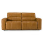 Chevak - Modern Brown Leather Sofa w/ 2 Recliners - View Image 1