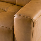 Chevak - Modern Brown Leather Sofa w/ 2 Recliners - View Image 1