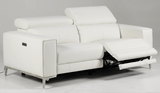 Chignik - Modern White Leather Sofa w/ 2 Recliners - View Image 1