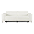 Chignik - Modern White Leather Sofa w/ 2 Recliners - View Image 1