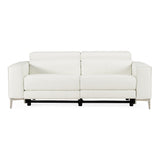 Chignik - Modern White Leather Sofa w/ 2 Recliners - View Image 1