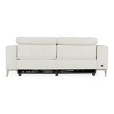 Chignik - Modern White Leather Sofa w/ 2 Recliners - View Image 1