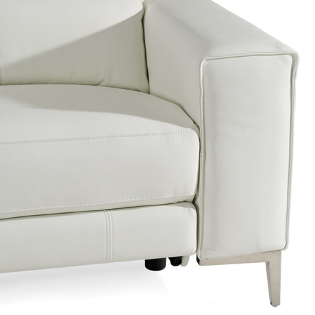 Chignik - Modern White Leather Sofa w/ 2 Recliners - View Image 1