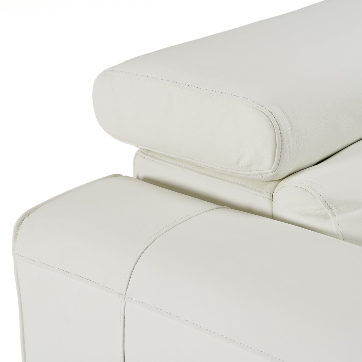 Chignik - Modern White Leather Sofa w/ 2 Recliners - View Image 1