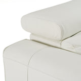 Chignik - Modern White Leather Sofa w/ 2 Recliners - View Image 1