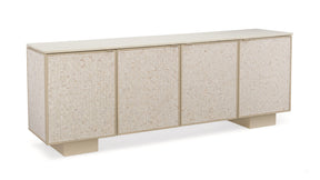 Bomb-Shell 77-inch Sideboard | CLA-416-441 | White Stone Top | Stacked Shell Design | Caracole - sold by Home Elegance USA