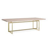 Wish You Were Here 100" Travertine Dining Table with Whisper of Gold Base – Caracole