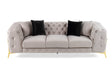 Clarice - Transitional Light Beige Velvet Sofa - View Image 1