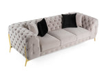 Clarice - Transitional Light Beige Velvet Sofa - View Image 1