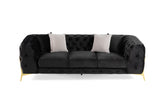 Clarice - Transitional Black Velvet Sofa - View Image 1