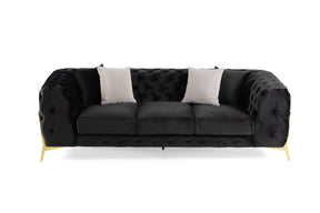 Clarice - Transitional Black Velvet Sofa - View Image 1