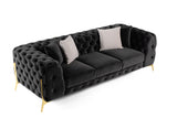Clarice - Transitional Black Velvet Sofa - View Image 1