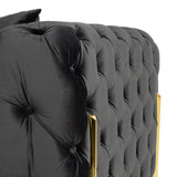 Clarice - Transitional Black Velvet Sofa - View Image 1