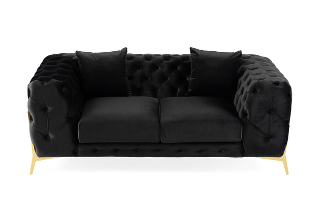 Clarice - Transitional Black Velvet Loveseat - View Image 1