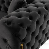 Clarice - Transitional Black Velvet Sectional Sofa - View Image 1