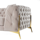 Clarice - Transitional Light Beige Velvet Sectional Sofa - View Image 1