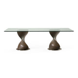 Cleveland - Contemporary Glass and Grey Ash Dining Table - View Image 1