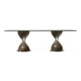 Cleveland - Contemporary Glass and Grey Ash Dining Table - View Image 1