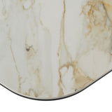 Clifford - Contemporary White Ceramic + Brushed Bronze Dining Table - View Image 1