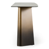 Clifford - Contemporary White Ceramic + Brushed Bronze Console Table - View Image 1