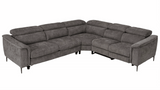 Coffman - Modern Grey Fabric Sectional Sofa w/ Sofa Bed + Recliner - View Image 1