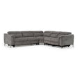 Coffman - Modern Grey Fabric Sectional Sofa w/ Sofa Bed + Recliner - View Image 1