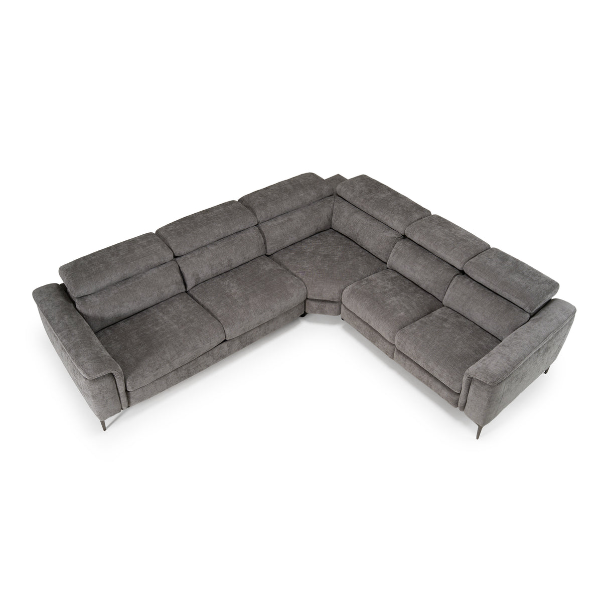 Coffman - Modern Grey Fabric Sectional Sofa w/ Sofa Bed + Recliner - View Image 1