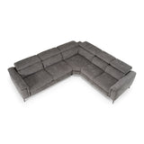 Coffman - Modern Grey Fabric Sectional Sofa w/ Sofa Bed + Recliner - View Image 1