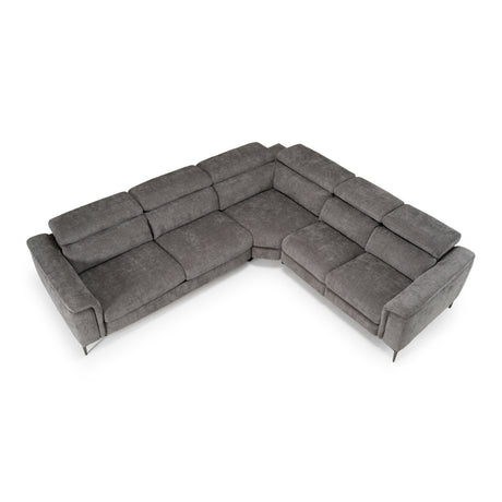 Coffman - Modern Grey Fabric Sectional Sofa w/ Sofa Bed + Recliner - View Image 1