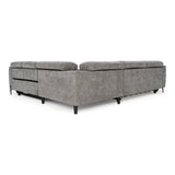 Coffman - Modern Grey Fabric Sectional Sofa w/ Sofa Bed + Recliner - View Image 1