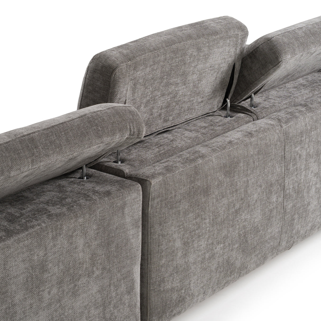 Coffman - Modern Grey Fabric Sectional Sofa w/ Sofa Bed + Recliner - View Image 1