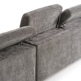 Coffman - Modern Grey Fabric Sectional Sofa w/ Sofa Bed + Recliner - View Image 1