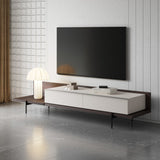 Modrest Colima - Modern Matte Beige + Walnut TV Stand