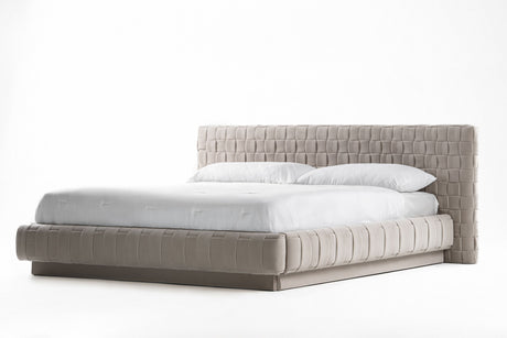 Eastern King Concord - Modern Light Grey Velvet Bed