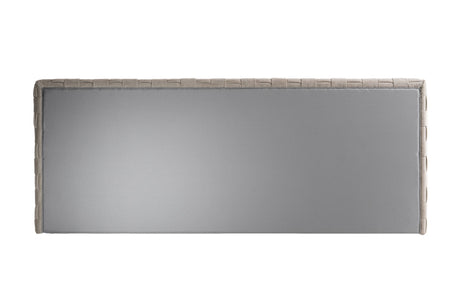 Eastern King Harris + Palermo - Modern Brown Fabric + Faux Concrete & Walnut 4-Piece Bedroom Set