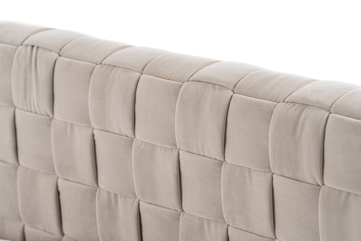Eastern King Concord - Modern Light Grey Velvet Bed