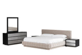 Eastern King Concord - Modern Light Grey Velvet Bed