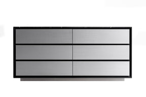 Concord - Modern Black Marble + Black Ash + Aluminum Dresser - View Image 1