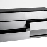 Concord - Modern Black Marble + Black Ash + Aluminum Dresser - View Image 1