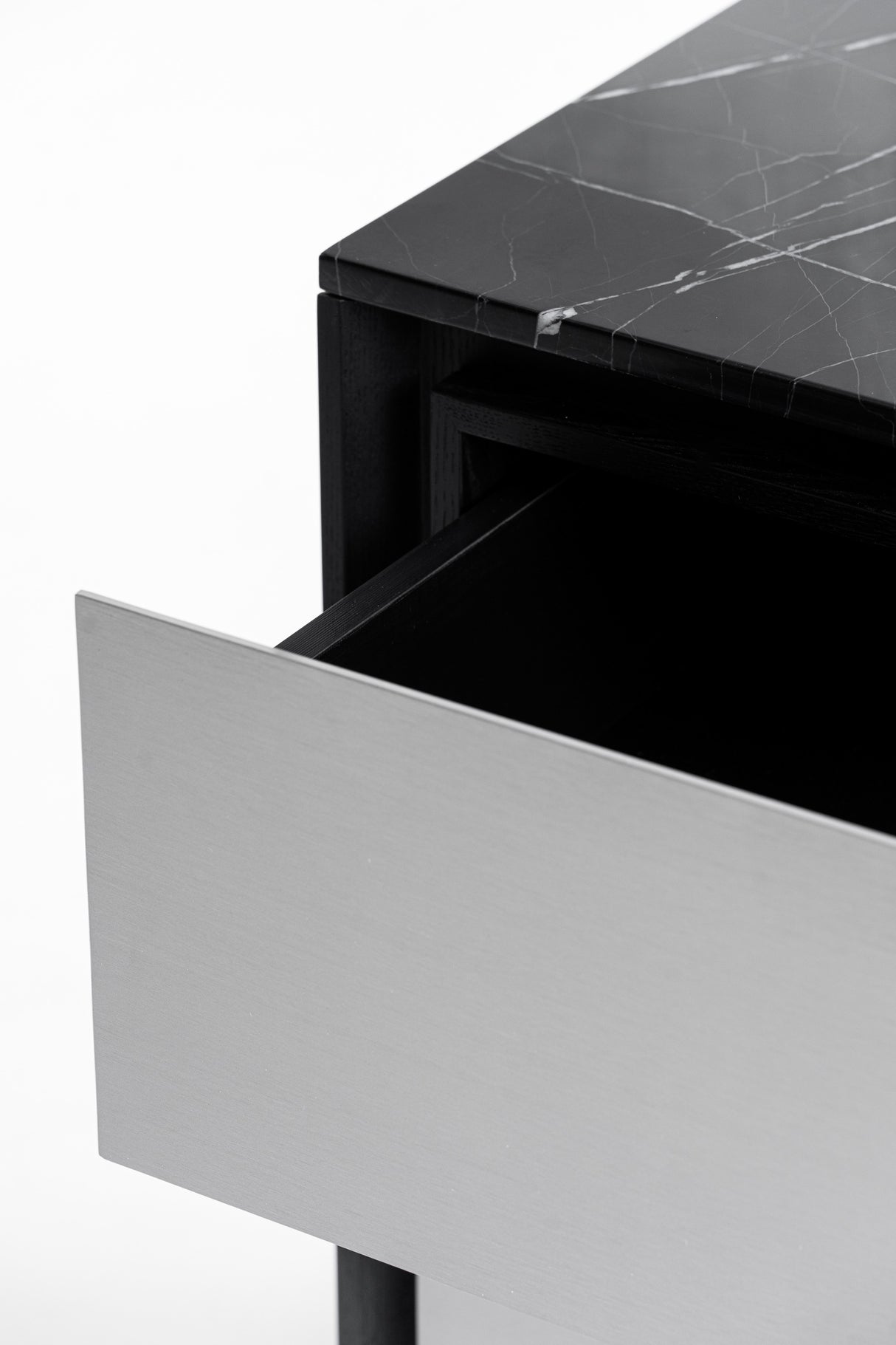 Concord - Modern Black Marble + Black Ash + Aluminum Dresser - View Image 1