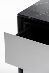 Concord - Modern Black Marble + Black Ash + Aluminum Dresser - View Image 1