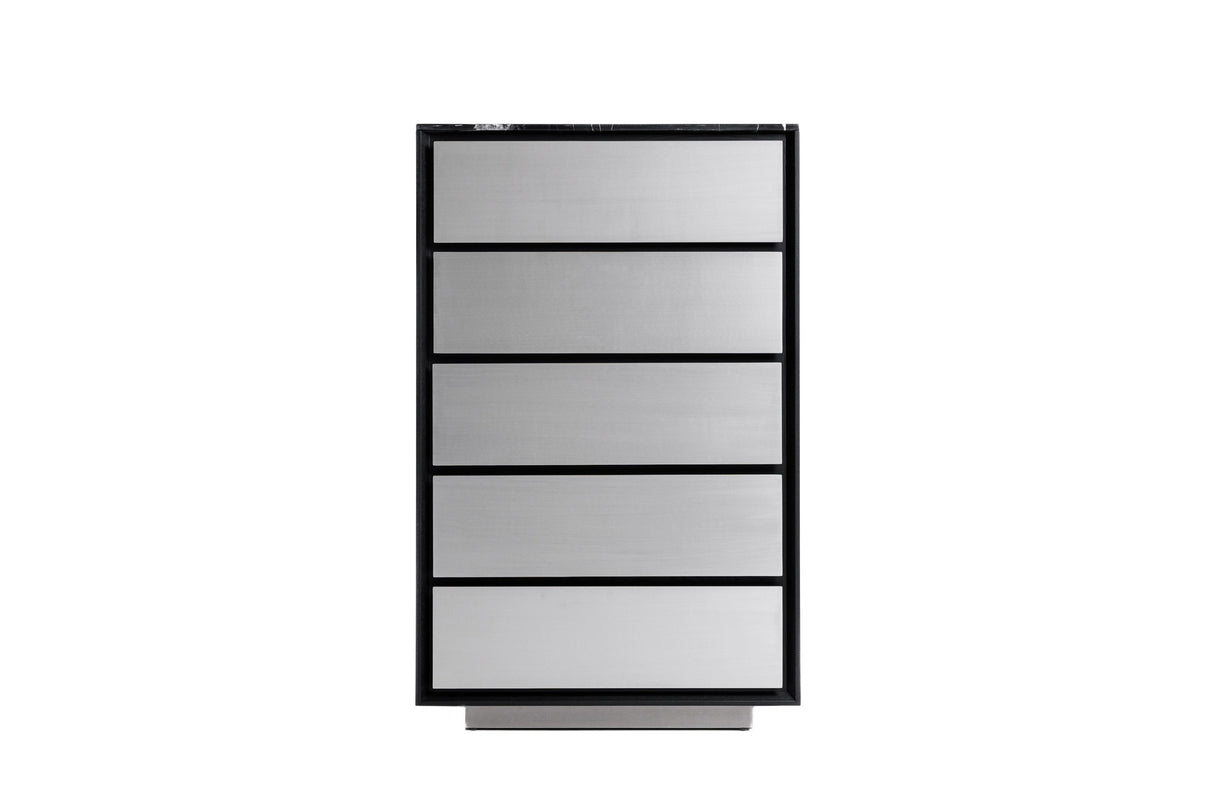 Concord - Modern Black Marble + Black Ash + Aluminum Chest - View Image 1