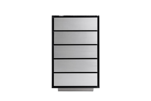 Concord - Modern Black Marble + Black Ash + Aluminum Chest - View Image 1