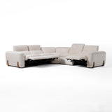 Divani Casa Conrad - Modern Beige Fabric Sectional With 3 Recliners - Home Elegance USA