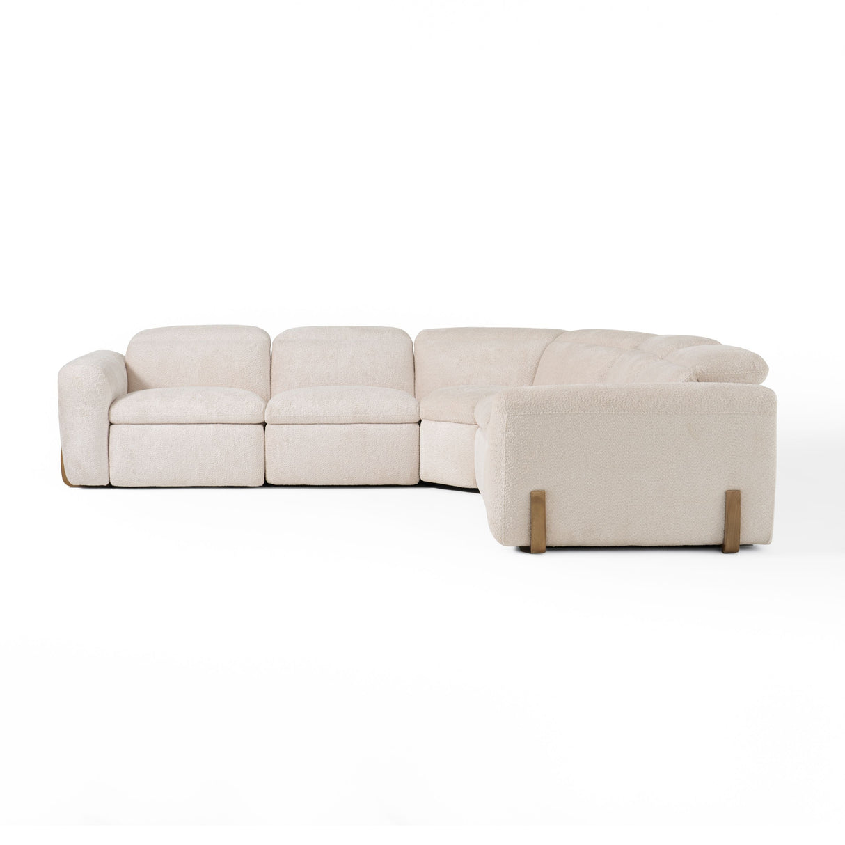 Divani Casa Conrad - Modern Beige Fabric Sectional With 3 Recliners - Home Elegance USA