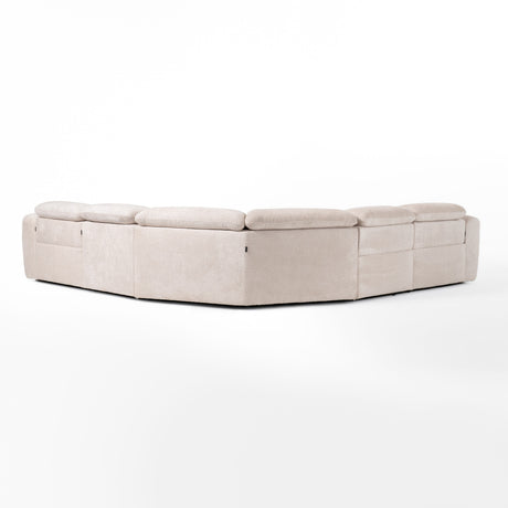Divani Casa Conrad - Modern Beige Fabric Sectional With 3 Recliners - sold by Home Elegance USA